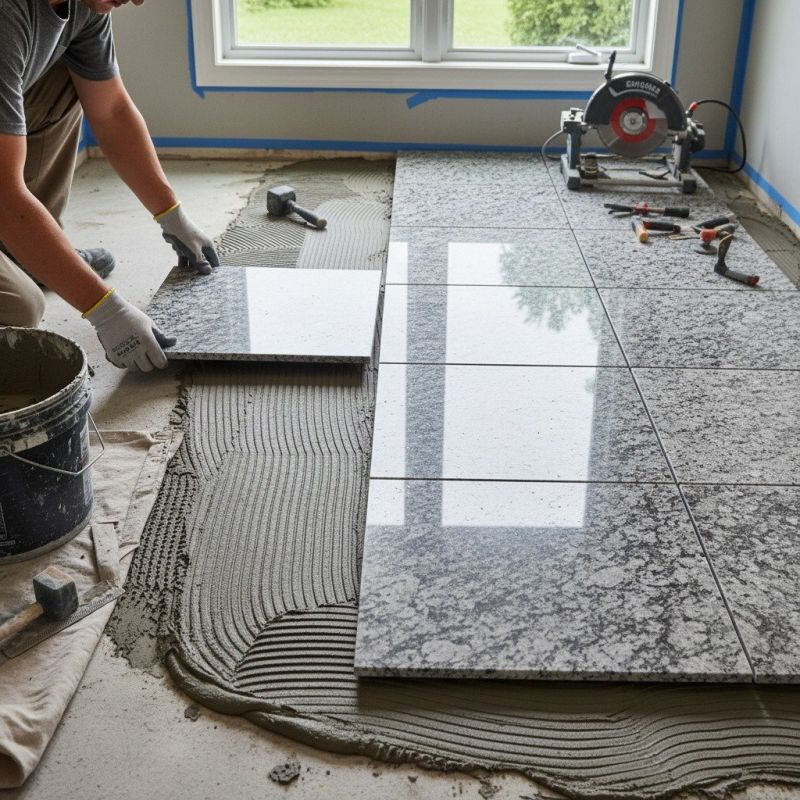 Granite Floor Installation in Overland Park, KS
